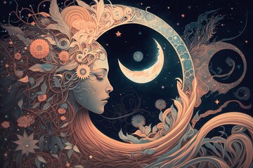 celestial moon goddess generative ai
