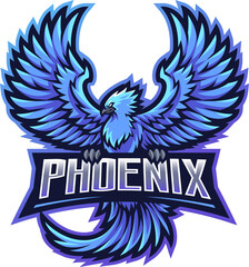Wall Mural - Blue phoenix esport mascot