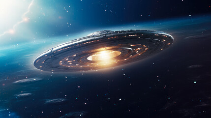 ufo in cosmos space concept