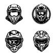 Motocross helmet logo design illustration 