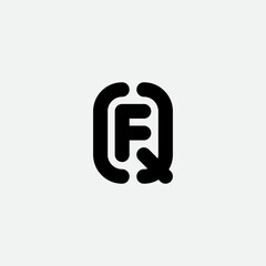 Poster - qf - minimal elegant logo. trendy logo. fq - initials or icon. premium business logo based on letter