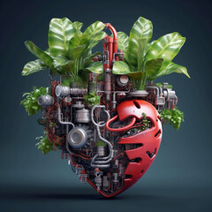 Poster - bio heart engine, concept art, Generative AI