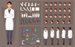 Scientist Woman Character Constructor with Face Expressions, Equipment, Gestures and Lip-Sync