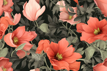 Wall Mural - Seamless Botanical Pattern. Ai generative