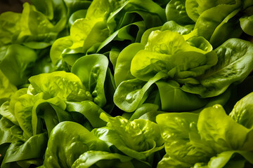 Sticker - green lettuce salad leaves generative ai