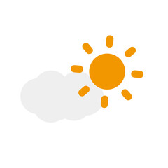 Wall Mural - Simple cloud and sun icon. Vector.