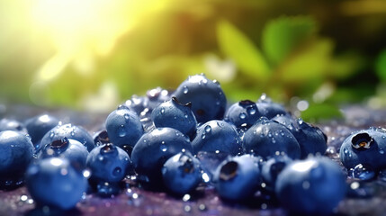 Wall Mural - Ripe blueberries.