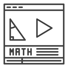 Poster - Math Online Video vector online class learning concept line icon