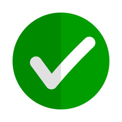 Poster - Modern circle green check mark. Vector.