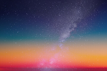 Wall Mural - Milky Way and orange nebula. Night starry sky. Space vector background