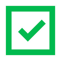 Poster - Green checkbox. Input box. Vector.