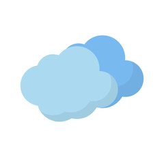 Wall Mural - Flat design light blue cloud icon. Vector.