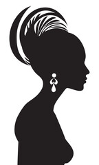 Sticker - Silhouette of a woman in profile. Vector illustration