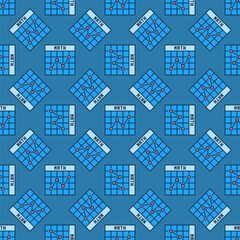 Sticker - Mathematics Graph vector concept blue seamless pattern