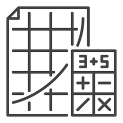 Poster - Calculator and Paper vector Math Education concept line icon