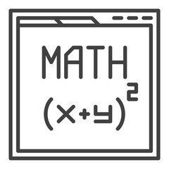 Poster - Web Browser with Math website vector Mathematics Online line icon