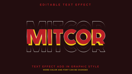 Amazing colors and style with cool typography and editable Mitcor style text effect