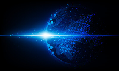 Wall Mural - abstract light out technology background hitech communication concept innovation send for planet ear