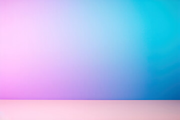 Poster - Empty table and blue and pink gradient background. For product display.