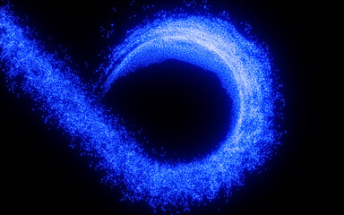 Poster - Abstract glowing particles, 3d rendering.