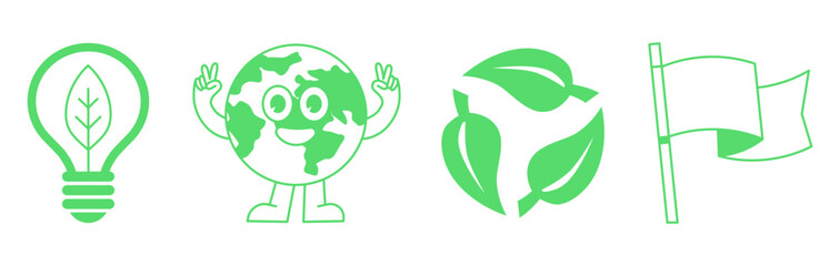 Poster - Vector logo design templates, elements, organic, eco and bio stickers and badges, ecology and recycle concepts, save planet nature and environment, tree and leaves, earth 