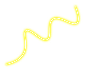 Poster - Neon shiny lines png. Glowing yellow lines on transparent background.