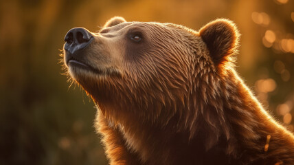 Wall Mural - brown bear portrait created with Generative AI technology