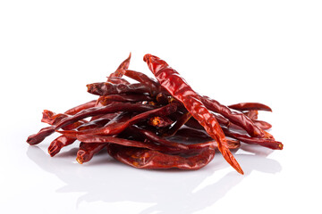 Wall Mural - dried chili on white background