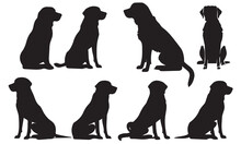 A Set Of Silhouette Dogs Vector. Silhouette Dog Collection.