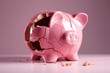 Financial crisis, broken piggy bank depicting bankruptcy, loss of investment and the economic stress. Generative AI