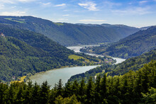 View at danube valley, viewpoint at St. Aegidi along the Sauwald panorama road through upper austria
