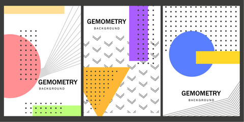 set of abstract geometric vector template