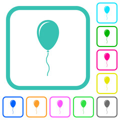 Poster - Single balloon with gloss vivid colored flat icons