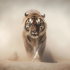 Tiger In The Dust Storm