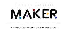Future Font Creative Modern Alphabet Fonts. Typography Colorful Bold Witn Color Dot Regular. Vector Illustrator