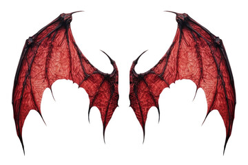 Wall Mural - devil demon wings isolated on transparent background - generative ai