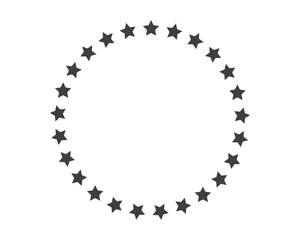 Poster - Start decoration frame in vector. Stars abstract round border.