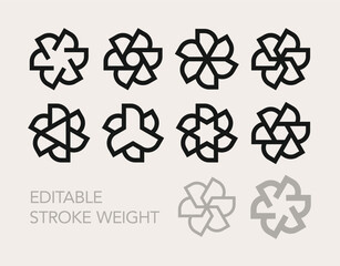 Wall Mural - set of trendy geometric minimal vector logo elements designs template for company branding. editable