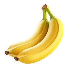 Bunch Of Bananas Isolated On White, Transparent Background, PNG, Generative Ai