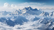 © tl6781 - clouds over the snowy mountains, generative ai
