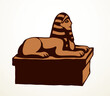 Vector drawing. Egyptian sphinx monument