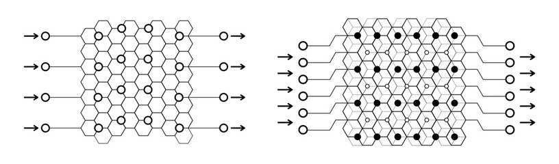 Neural network set. Neuron nets. Vector illustration