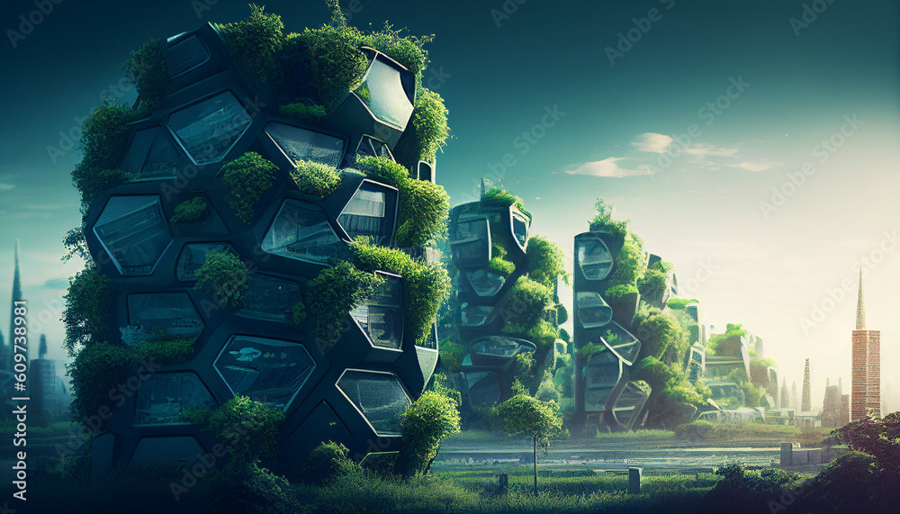 Futuristic sustainable vertical farming smart city infrastructure ...