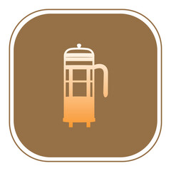 coffee thermos vector icon with brown background