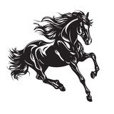 Fototapeta Konie - Creative Horse Elegant Logo Symbol Design Illustration Vector on a white background. Logo, icon style. Black and white