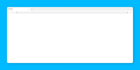 Fototapete - Blank web browser window with tab, toolbar and search field. Modern website, internet page in flat style. Browser mockup for computer, tablet and smartphone. Vector illustration