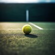 canvas print picture - tennis ball on the court