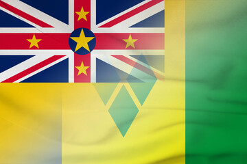 Niue and Saint Vincent and the Grenadines state flag international contract VCT NIU