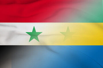 Syria and Gabon national flag international contract GAB SYR