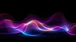 © MargoArt - Blue and pink light neon lines and waves against a black background. Generative AI
